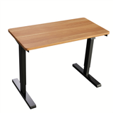 CE Certified Single Motor 2-Stage Electric Height Adjustable Standing Desk Base Sit-Stand Desk Frame with 120 x 60cm Oak Table Top, Model No RT114