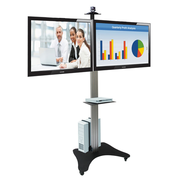 LCD Double TV Floor Stand Trolley (UPT2)  - 1