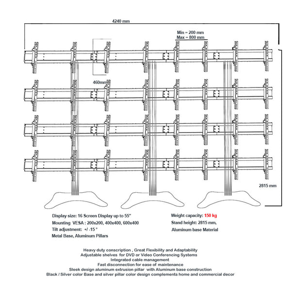 Modular Video Wall stand 16 