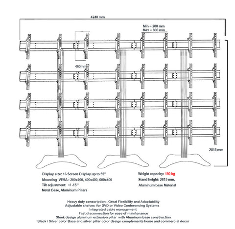 Modular Video Wall stand 16 