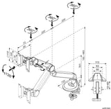 Single Monitor Desk Mount Stand, Full Motion Articulated Arm, Swivel Gas Spring Monitor, VESA 75x75mm or 100x100mm Arm Fits for Computer Monitor 17 to 32 inches, (LMSMB)