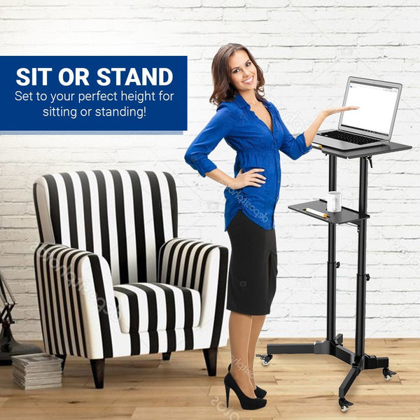 Mobile Laptop Desk Cart Height and Angle Adjustable Tilt Spliting Laptop Stand Table, LPC10