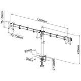 Triple Arm Desk Mount LCD LED Computer Monitor Bracket Stand 13"-24" (EC003)