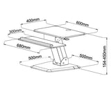 White Height Adjustable Standing Desk Gas Spring Monitor Riser, Tabletop Sit to Stand Workstation Converter (model RDFW)