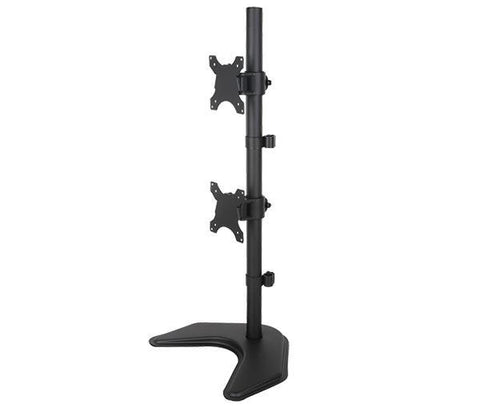 LCD Dual Monitor Vertical Positioned Desk Stand Standing for Screens up to 30", Black (EF002V)