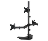 Triple LCD LED Computer Monitor Desk Stand | Free Standing Heavy Duty Fully Adjustable Mount for 3 Screens up to 30 inches (Vertical 2 * 1) (EF003T)