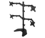 Quad Monitor Desk Stand Mount Full Motion Articulating Arm 4 LCD Computer Displays, Fits 17, 19, 20, 22, 23, 24, 27 Inch, Fits Vesa 75 100, Swivel, Rotate, Tilt, Black Hongkong, (EF004)