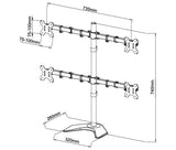 Quad Monitor Desk Stand Mount Full Motion Articulating Arm 4 LCD Computer Displays, Fits 17, 19, 20, 22, 23, 24, 27 Inch, Fits Vesa 75 100, Swivel, Rotate, Tilt, Black Hongkong, (EF004)