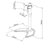Single LCD Computer Monitor Free-Standing  Desk Stand Adjustable Tilt Holds 1 Screen up to 27-inch, (EF001)