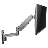 Rife Single Monitor Wall Mount Arm, VESA Wall Mount Monitor Arm, Full Motion Gas Spring Arm Fits 17 to 32 Inch Screens with 75 or 100 VESA Patterns, Black (WM-9G)