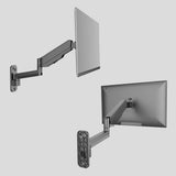 Rife Single Monitor Wall Mount Arm, VESA Wall Mount Monitor Arm, Full Motion Gas Spring Arm Fits 17 to 32 Inch Screens with 75 or 100 VESA Patterns, Black (WM-9G)