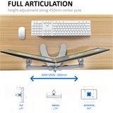 Dual Monitor Stand - Freestanding & Horizontal, Silver (2MSFHS)