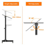 Mobile Laptop Desk Cart Height and Angle Adjustable Tilt Spliting Laptop Stand Table, LPC10