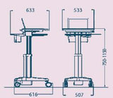 Laptop Medical Cart (HSC04E)