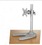 Single LCD Monitor Desk Stand Adjustable Tilt Free-Standing Mount fits 1 Screen up to 27", Silver (LMSFS)