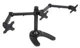 Triple Monitor Stand - Freestanding with White Wider Arms (3MS-FHW)