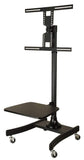 Mobile TV Stand with Mount Rolling TV Cart for 27” – 55” LCD LED Flat Screen TV with Wheels Shelves Height Adjustable TV Trolley (VCT11)