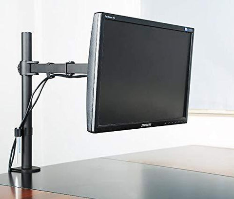 Single Monitor Desk Mount Arm Fully Adjustable Stand Fits up to 27-inch LCD LED Screen, (EC1)