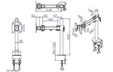 Single Monitor Desk Mount Arm Fully Adjustable Stand Fits up to 27-inch LCD LED Screen (RCPRM-SS)