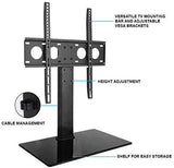 Universal Tabletop TV Stand Base, Fits 32, 37, 40, 47, 50, 55 Inch TVs, Height Adjustable, Black (RD303)