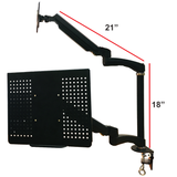 Rife Dual Arm Monitor & Laptop Mount - Heitgh and Angle Adjustment, 18" Pole (NA-G DC)