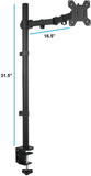 Fully Adjustable Extra Tall Single LCD Monitor Desk Mount, Fits 1 Screen up to 27 inch, Weight up to 10 kg, Black (EC1L)