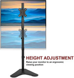 Free-Standing Extra Tall Single LCD Computer Monitor Adjustable Desk Stand for 1 Screen up to 27 inch, Supports Weight up to 10 kgs, Black (EF001L)