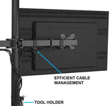 Fully Adjustable Extra Tall Dual LCD Monitor Desk Mount, Fits 2 Screen up to 27 inch, Weight up to 10 kg per arm, Black (EC2L)