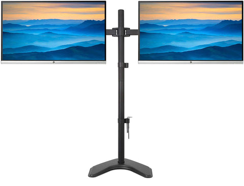 Fully Adjustable Extra Tall Dual LCD Monitor Desk Mount, Fits 2 Screen up to 27 inch, Weight up to 10 kg per arm, Black (EC2L)