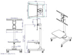 Mobile TV Stand with Mount Rolling TV Cart for 27” – 55” LCD LED Flat Screen TV with Wheels Shelves Height Adjustable TV Trolley (VCT11)