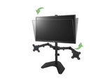 Triple LCD LED Computer Monitor Desk Stand | Free Standing Heavy Duty Fully Adjustable Mount for 3 Screens up to 30 inches (Vertical 2 * 1) (EF003T)