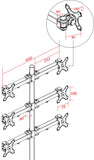 Six Monitor Stand - Freestanding - Vertical (6MS-FV)  - 3