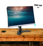 Single LCD Monitor Desk Stand Adjustable Tilt Free-Standing Mount fits 1 Screen up to 27 (Desktop Height Adjustable Monitor Stand, Black (LMSF-BASIC)