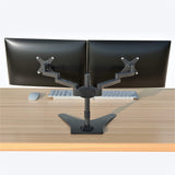Dual Free-standing Arm Monitor Desktop Mount Stand Adjustable Screens Fit for 10"-23" LCD and LED Displays, Black (2MSFP-T)