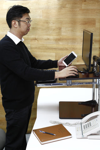 Standing Desk Wooden Converter with drawer (Economical)  - 1