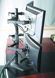 Quad Monitor Desk Stand Mount Full Motion Articulating Arm 4 LCD Computer Displays, Fits 17, 19, 20, 22, 23, 24, 27 Inch, Fits Vesa 75 100, Swivel, Rotate, Tilt, Black Hongkong, (EF004)