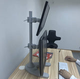 Dual Monitor Desk Stand Free-Standing LCD Mount, Holds in Vertical Position 2 Screens up to 27-inch, Silver (2MSFVS)