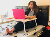 Large Bed Tray Multifunction Laptop Lap Desk Foldable Portable Standing Outdoor Camping Table, for Adults/Students/Kids (700 x 500 mm) (H90)