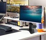 Single LCD Monitor Desk Stand Adjustable Tilt Free-Standing Mount fits 1 Screen up to 27 (Desktop Height Adjustable Monitor Stand, Black (LMSF-BASIC)