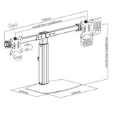 Freestanding Pneumatic Vertical Lift Dual Monitor Stand - Adjustable Monitor Mount, Fits 2 Screens up to 27 Inch, Holds up to 6 kgs per Arm, Black (EFBGD)