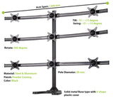 Nine Monitor Stand - Freestanding with White Wider Arm (9MS-FW)