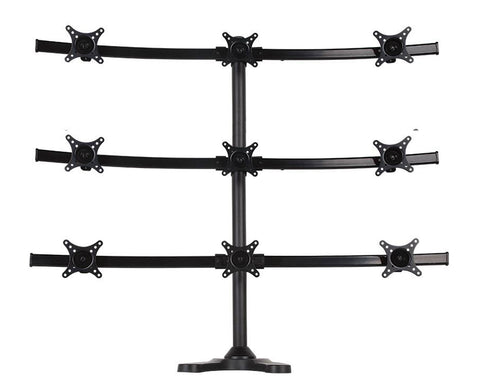 Nine Monitor Stand - Freestanding with White Wider Arm (9MS-FW)