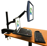 Rife Dual Arm Monitor & Laptop Mount - Heitgh and Angle Adjustment, 18" Pole (NA-G DC)