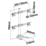 Premium Four Monitor stand - Freestanding (4MS-FHP)  - 12