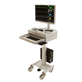 Computer Medical Cart, for 15”-27” Screens, Height Adjustable, Lockable Drawers, Gray (HSC-DM)