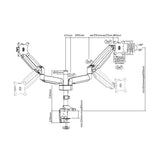 Dual Monitor Height Adjustable Gas Spring Desk Mount Stand Fits 10"-29" LCD LED Monitors ! Aluminium material Heavy duty (MODEL :2MS-GLP)