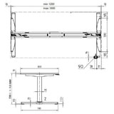 2-Leg Electric Height Adjustable Telescoping Table Frame with German Bosch Motor, (OMT9037)