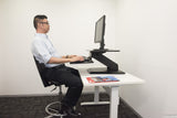 Black Height Adjustable Standing Desk Gas Spring Monitor Riser  , Tabletop Sit to Stand Workstation Converter (model RDF)
