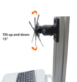 Sit Stand Mobile Workstation with Gas Spring Height adjustments and Keyboard Tray, Optional CPU Holder, Printer Shelf, Silver (MCT10)