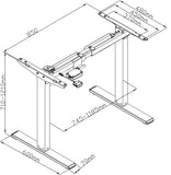 Electric Stand Up Desk Frame, Single Motor 2-Stage Height Adjustable Electric Standing Desk for Home & Office Table, Height Adjustable Desk (Frame Only)